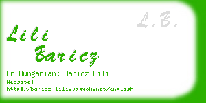 lili baricz business card